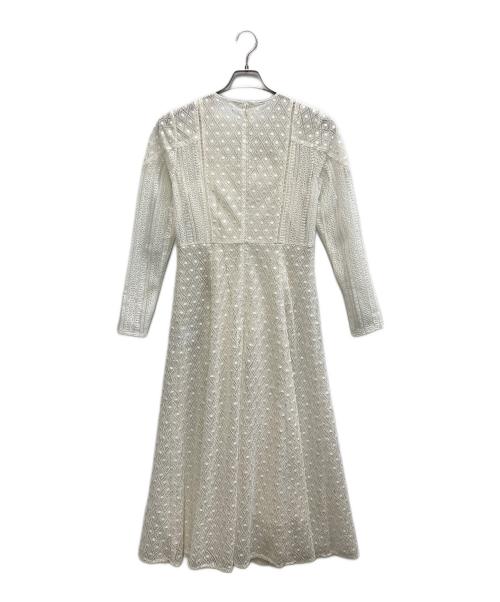 JILL STUART（ジルスチュアート）JILL STUART (ジルスチュアート) ソフトケミカルレースワンピース ベージュ サイズ:4の古着・服飾アイテム