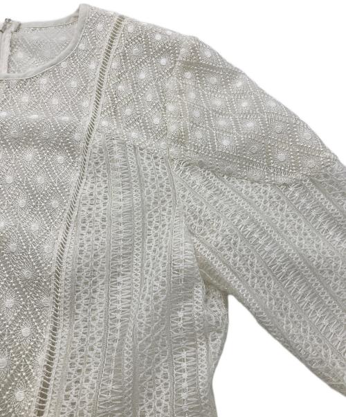 JILL STUART（ジルスチュアート）JILL STUART (ジルスチュアート) ソフトケミカルレースワンピース ベージュ サイズ:4の古着・服飾アイテム