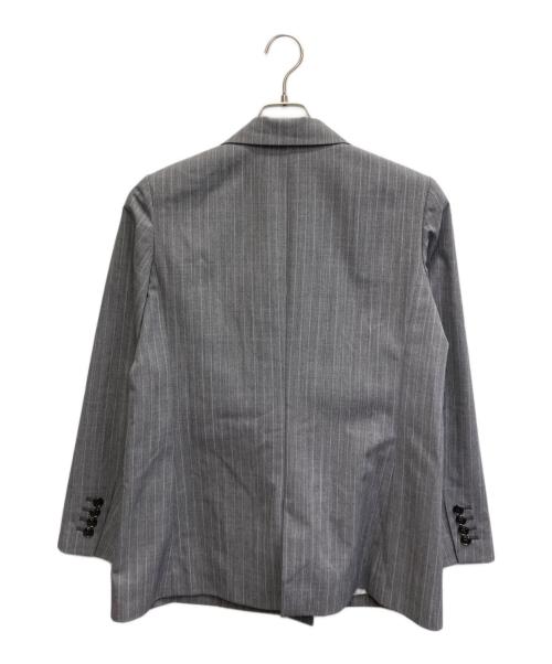 NOLLEY'S sophi（ノーリーズソフィー）NOLLEY'S sophi (ノーリーズソフィー) ストライプギャバダブルジャケット グレー サイズ:Mの古着・服飾アイテム