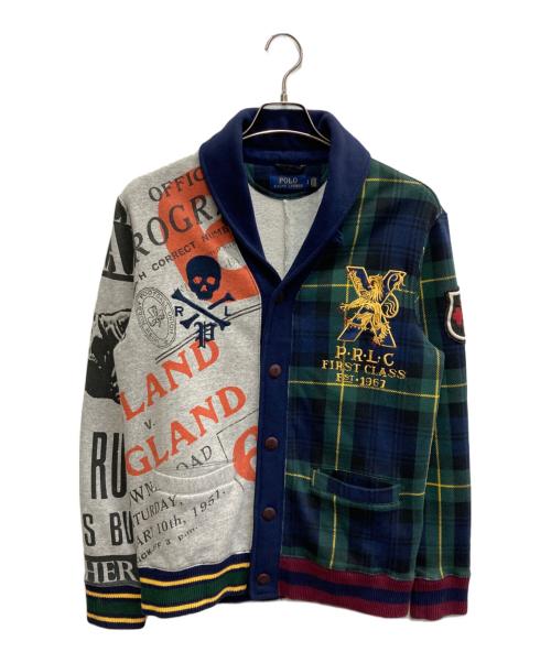 POLO RALPH LAUREN（ポロ・ラルフローレン）POLO RALPH LAUREN (ポロ・ラルフローレン) ラグビーカーディガン グリーン×グレー サイズ:Sの古着・服飾アイテム