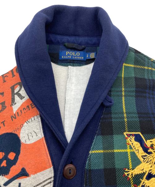 POLO RALPH LAUREN（ポロ・ラルフローレン）POLO RALPH LAUREN (ポロ・ラルフローレン) ラグビーカーディガン グリーン×グレー サイズ:Sの古着・服飾アイテム