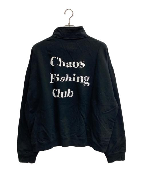 CHAOS FISHING CLUB（カオスフィッシングクラブ）CHAOS FISHING CLUB (カオスフィッシングクラブ) ハーフジップスウェット ブラック サイズ:XLの古着・服飾アイテム