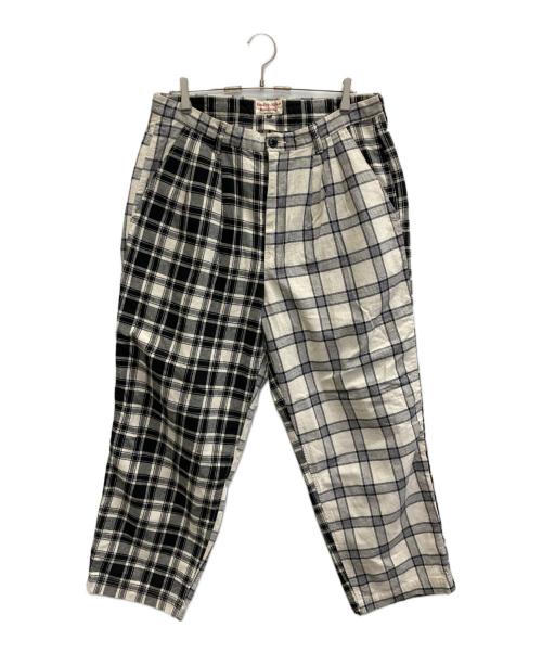 kamikazeattack（カミカゼアタック）kamikazeattack (カミカゼアタック) チェックパンツ ブラック×ホワイト サイズ:XLの古着・服飾アイテム