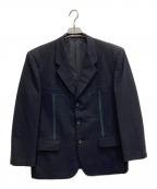 COMME des GARCONS HOMMEコムデギャルソン オム）の古着「フロント刺繍 3Bウールジャケット【AD1990・田中オム】」｜ブラック