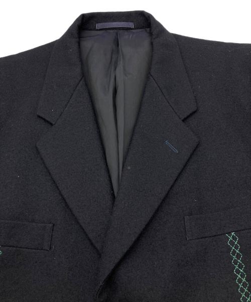 COMME des GARCONS HOMME（コムデギャルソン オム）COMME des GARCONS HOMME (コムデギャルソン オム) フロント刺繍 3Bウールジャケット【AD1990・田中オム】 ブラック サイズ:Mの古着・服飾アイテム