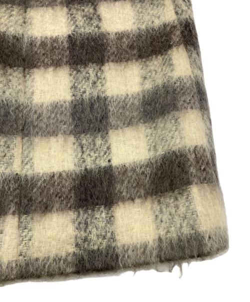 Aquascutum（アクアスキュータム）Aquascutum (アクアスキュータム) Tartan Wool Coat グレー×ベージュ サイズ:9Fの古着・服飾アイテム
