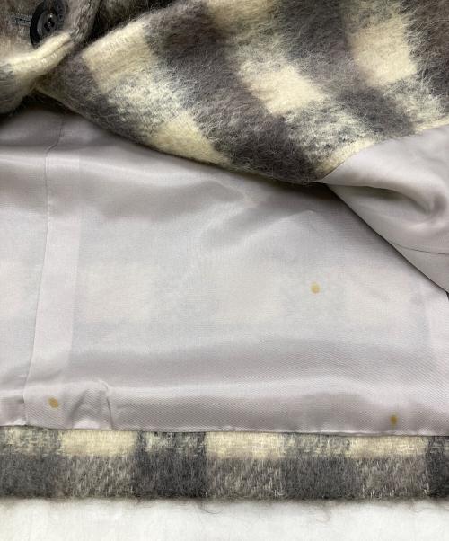 Aquascutum（アクアスキュータム）Aquascutum (アクアスキュータム) Tartan Wool Coat グレー×ベージュ サイズ:9Fの古着・服飾アイテム