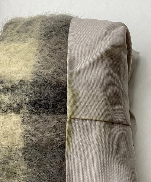 Aquascutum（アクアスキュータム）Aquascutum (アクアスキュータム) Tartan Wool Coat グレー×ベージュ サイズ:9Fの古着・服飾アイテム