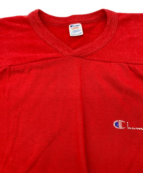 Champion（チャンピオン）Champion (チャンピオン) 80s フットボールTシャツ トリコタグ USA製 レッド サイズ:Lの古着・服飾アイテム