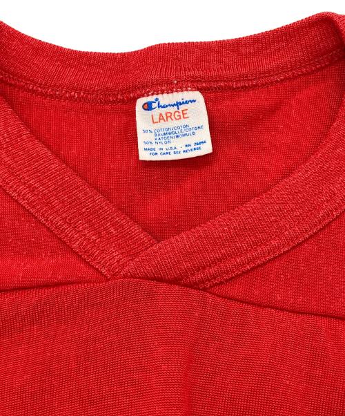 Champion（チャンピオン）Champion (チャンピオン) 80s フットボールTシャツ トリコタグ USA製 レッド サイズ:Lの古着・服飾アイテム