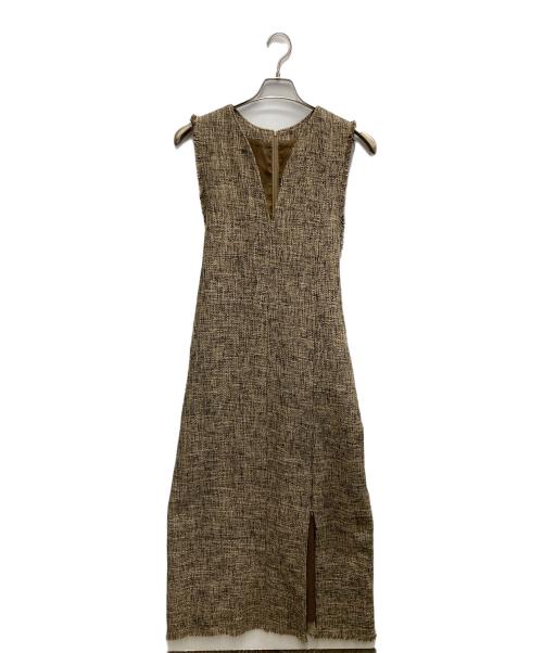 Adam et Rope（アダム エ ロペ）Adam et Rope (アダム エ ロペ) ツイードジャンパースカート ブラウン サイズ:FREEの古着・服飾アイテム