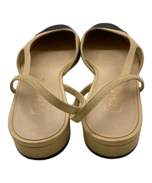 CHANEL（シャネル）CHANEL (シャネル) スリングバックシューズ ベージュ サイズ:39 1/2の古着・服飾アイテム