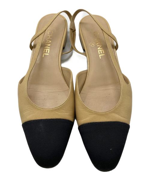 CHANEL（シャネル）CHANEL (シャネル) スリングバックシューズ ベージュ サイズ:39 1/2の古着・服飾アイテム