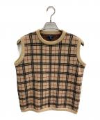 BURBERRY LONDONバーバリーロンドン）の古着「ノバチェックニットベスト」｜ブラウン