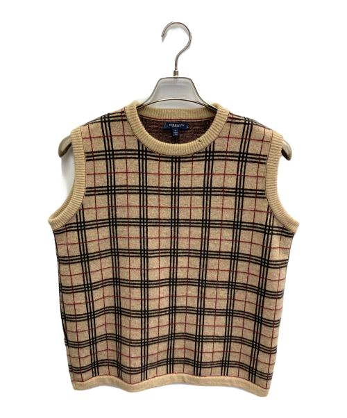 BURBERRY LONDON（バーバリーロンドン）BURBERRY LONDON (バーバリーロンドン) ノバチェックニットベスト ブラウン サイズ:Sの古着・服飾アイテム
