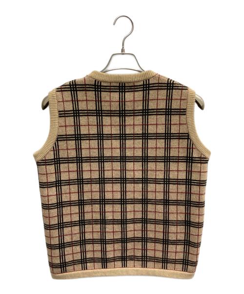 BURBERRY LONDON（バーバリーロンドン）BURBERRY LONDON (バーバリーロンドン) ノバチェックニットベスト ブラウン サイズ:Sの古着・服飾アイテム