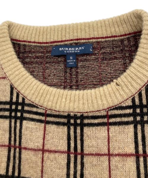 BURBERRY LONDON（バーバリーロンドン）BURBERRY LONDON (バーバリーロンドン) ノバチェックニットベスト ブラウン サイズ:Sの古着・服飾アイテム