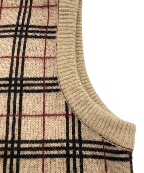 BURBERRY LONDON（バーバリーロンドン）BURBERRY LONDON (バーバリーロンドン) ノバチェックニットベスト ブラウン サイズ:Sの古着・服飾アイテム