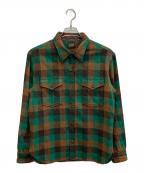 TENDERLOINテンダーロイン）の古着「ウールチェックシャツ」｜ブラウン×グリーン