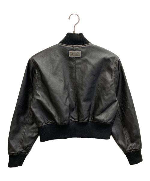 X-GIRL（エックスガール）X-GIRL (エックスガール) DISTRESSED FAUX LEATHER COMPACT BLOUSON ブラック サイズ:O/S 未使用品の古着・服飾アイテム