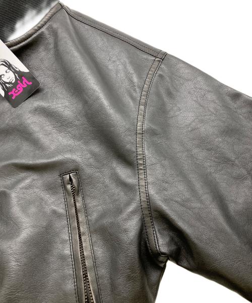 X-GIRL（エックスガール）X-GIRL (エックスガール) DISTRESSED FAUX LEATHER COMPACT BLOUSON ブラック サイズ:O/S 未使用品の古着・服飾アイテム