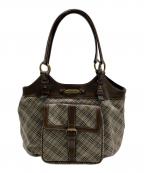 BURBERRY BLUE LABELバーバリーロンドンブルーレーベル）の古着「ノバチェックレザーハンドバック」｜ブラウン