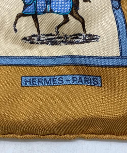 HERMES（エルメス）HERMES (エルメス) パドックにいる48頭の馬 プチカレ ブラウンの古着・服飾アイテム
