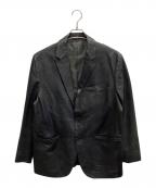 LANVINランバン）の古着「ラムレザーテーラードジャケット」｜ブラック