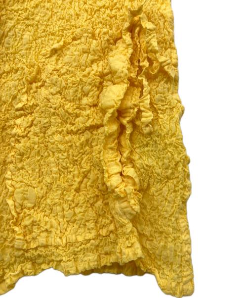 me ISSEY MIYAKE（ミーイッセイ ミヤケ）me ISSEY MIYAKE (ミーイッセイ ミヤケ) シワ加工カーディガン イエロー サイズ:FREEの古着・服飾アイテム