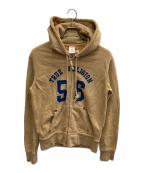 TRUE RELIGIONトゥルー レリジョン）の古着「ジップパーカー」｜ブラウン