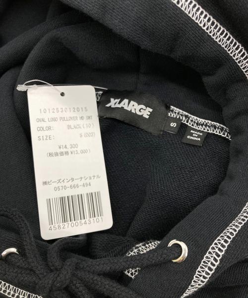 X-LARGE（エクストララージ）X-LARGE (エクストララージ) OVAL LOGO PULLOVER HOODED SWEATSHIRT ブラック サイズ:S 未使用品の古着・服飾アイテム