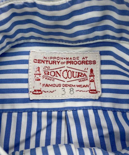 BONCOURA（ボンクラ）BONCOURA (ボンクラ) ストライプシャツ スカイブルー サイズ:38の古着・服飾アイテム