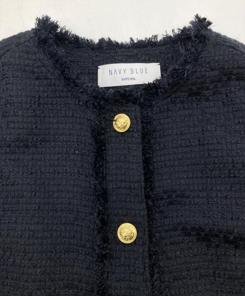 SHIPS any（シップスエニィ）SHIPS any (シップスエニィ) スラブツイードショートジャケット ネイビー サイズ:Fの古着・服飾アイテム
