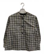 MHLエムエイチエル）の古着「PLAINWEAVE COTTON CHECK」｜グレー×ブラウン