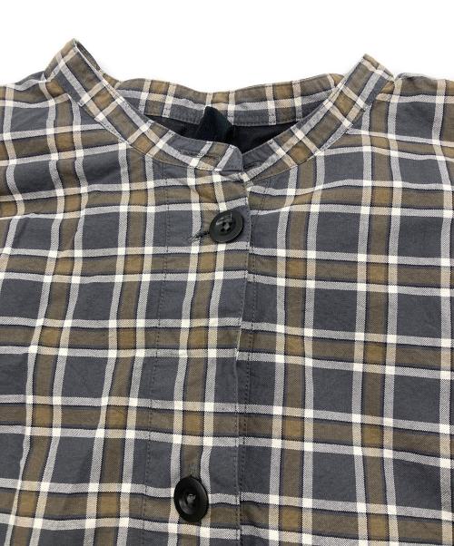 MHL（エムエイチエル）MHL (エムエイチエル) PLAINWEAVE COTTON CHECK グレー×ブラウン サイズ:Iの古着・服飾アイテム