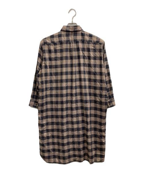 MARGARET HOWELL（マーガレットハウエル）MARGARET HOWELL (マーガレットハウエル) チェックシャツワンピース ブラウン×ネイビー サイズ:Iの古着・服飾アイテム