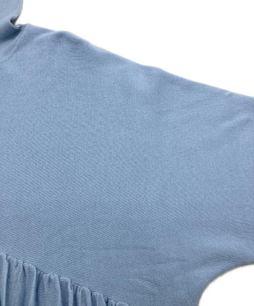 Curensology（カレンソロジー）Curensology (カレンソロジー) ウール ハイネック ギャザーワンピース ブルー サイズ:FREEの古着・服飾アイテム