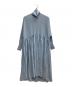 Curensology（カレンソロジー）の古着「ウール ハイネック ギャザーワンピース」｜ブルー