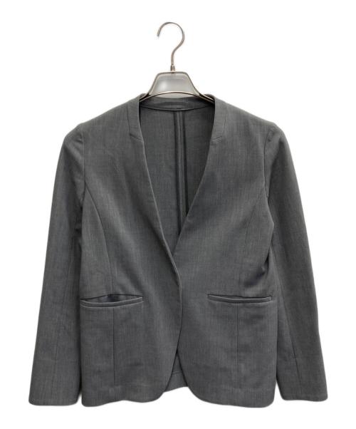 SOEJU（ソージュ）SOEJU (ソージュ) ウールライクノーカラージャケット グレー サイズ:Mの古着・服飾アイテム