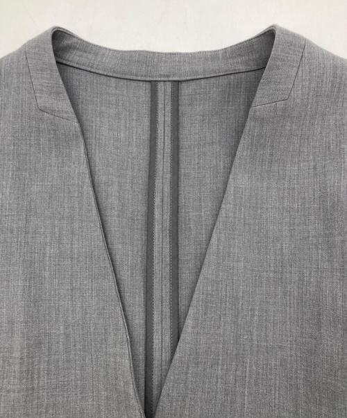 SOEJU（ソージュ）SOEJU (ソージュ) ウールライクノーカラージャケット グレー サイズ:Mの古着・服飾アイテム