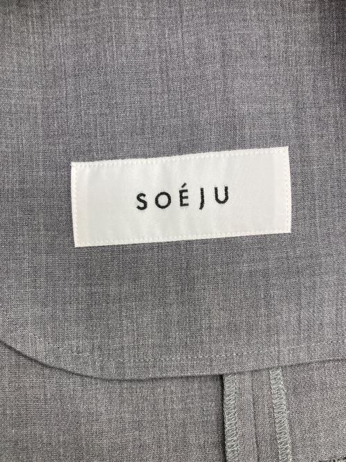 SOEJU（ソージュ）SOEJU (ソージュ) ウールライクノーカラージャケット グレー サイズ:Mの古着・服飾アイテム