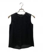 EVERYDAY I LIKE.エヴリデイ アイ ライク）の古着「Minimal Satin ブラウス」｜ブラック