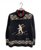 LAUREN RALPH LAURENローレンラルフローレン）の古着「スキーノルディック柄ニット」｜ブラック