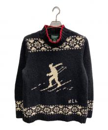 LAUREN RALPH LAUREN（ローレンラルフローレン）の古着「スキーノルディック柄ニット」｜ブラック