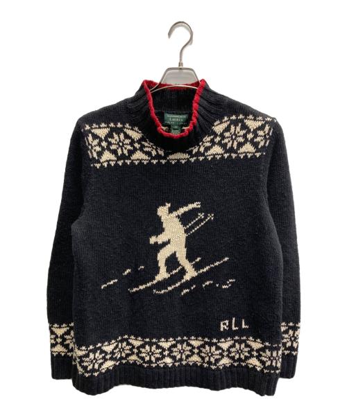 LAUREN RALPH LAUREN（ローレンラルフローレン）LAUREN RALPH LAUREN (ローレンラルフローレン) スキーノルディック柄ニット ブラック サイズ:Sの古着・服飾アイテム