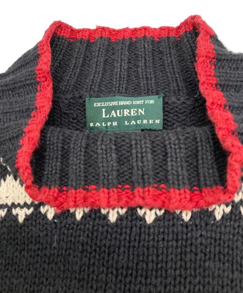 LAUREN RALPH LAUREN（ローレンラルフローレン）LAUREN RALPH LAUREN (ローレンラルフローレン) スキーノルディック柄ニット ブラック サイズ:Sの古着・服飾アイテム