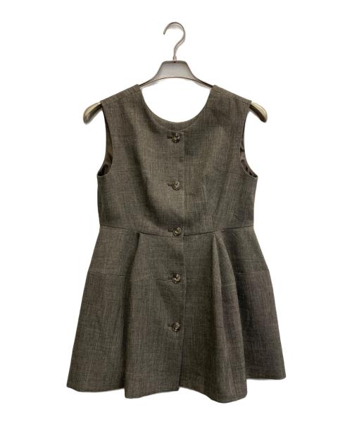 CADUNE（カデュネ）CADUNE (カデュネ) ペプラムベスト ブラウン サイズ:38の古着・服飾アイテム