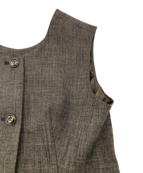 CADUNE（カデュネ）CADUNE (カデュネ) ペプラムベスト ブラウン サイズ:38の古着・服飾アイテム