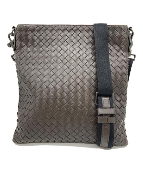 BOTTEGA VENETA（ボッテガベネタ）BOTTEGA VENETA (ボッテガベネタ) イントレチャート レザーショルダーバック ブラウンの古着・服飾アイテム