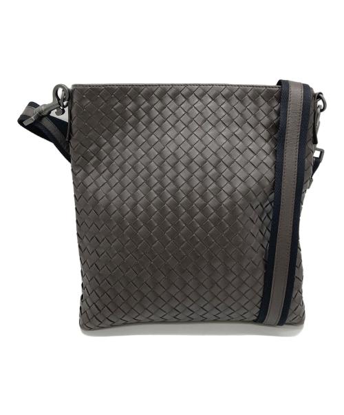 BOTTEGA VENETA（ボッテガベネタ）BOTTEGA VENETA (ボッテガベネタ) イントレチャート レザーショルダーバック ブラウンの古着・服飾アイテム